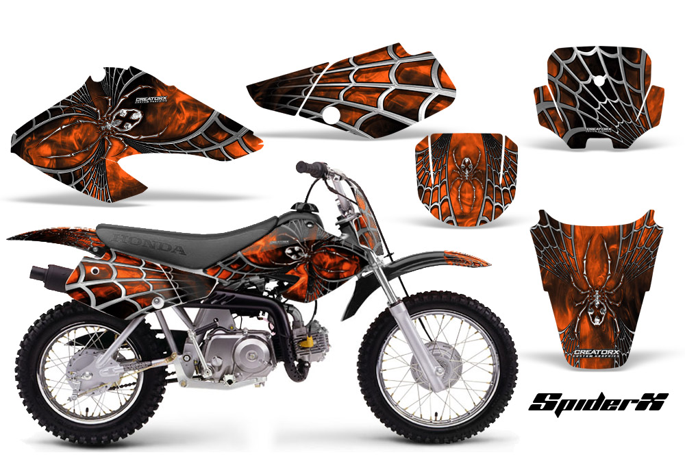 Honda XR70 Graphics Kit SpiderX Orange Strong